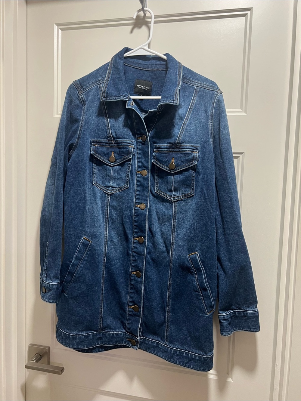 Liverpool Blue Longline Denim Jacket